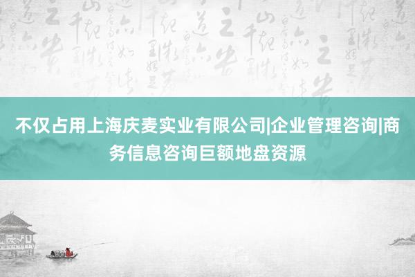 不仅占用上海庆麦实业有限公司|企业管理咨询|商务信息咨询巨额地盘资源