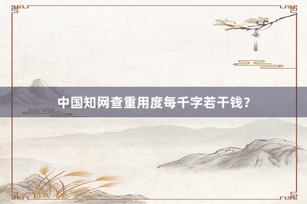 中国知网查重用度每千字若干钱？